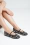 Women's Black Single Strap Troc Low Heel Daily Ballet Flats Byndkp845 - 2