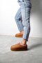 Tan Women's Suede House Slippers - Ultra Mini Embroidered and Thick Sole, 4cm Bynd - 3