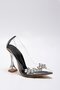 Women's Black Princess Transparent Stone Goblet Heeled Shoes 11cm Byndprs01 - 7