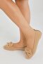 Women's Beige Cardif Bow Velvet Home Slippers 1cm Byndshr03 - 3
