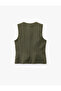 Flannel Fabric Buttoned Round Neck Blazer Vest - 4