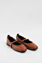 Women's Mink Leather Daily Buckle Low Heeled Comfortable Ballerinas Byndmrj01 - 4