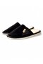 Unisex Black Velvet Leather Detailed House Slippers Byndhome02 - 4