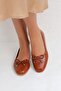 Women's Tan Ballerina Bow Patent Leather Ballerinas Byndblrn01 - 2