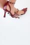 Women's Burgundy Recta Square Buckle Ankle Strap Pointed Toe Leather Evening Dress Shoes 9,5cm BYNDVERKA - 6