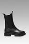 Woman's Black Titan Rubber Detailed Leather Boot 4cm Byndttn01 - 4