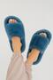 Women's Petrol Blue Extra Soft Furry House Slippers 3cm Bynd01 - 6