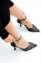 Women's Black Sirena Mesh Evening Dress Shoes 9cm Byndversi̇n01 - 3
