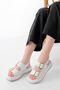 1187 White Wedge Heel Rubber Helmet Women's Sandals - 2