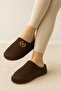 Women's Brown Embroidered Velvet House Slippers Byndzenkdf01 - 4