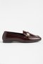 131 Claret Red Wrinkled Classic Masculine Casual Women's Ballet Flats - 3