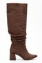 Syt-2002 Brown Suede Bellows Thick Heeled Daily Boots - 4