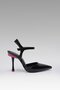 Women's Black Pointed Toe Colorful Heeled Ankle Strap Patent Leather Stiletto 11cm Byndbs7155 - 5
