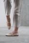Women's Beige Leather Daily Buckle Low Heeled Comfortable Ballerinas Byndmrj01 - 2