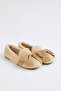 Women's Beige Bow Plush Home Slippers Byndmtf02 - 5