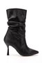 Vrt-024 Black High Thin Heeled Bellows Zippered Women's Boots - 5