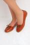 Women's Tan Ballerina Bow Patent Leather Ballerinas Byndblrn01 - 3