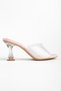 S-619 Pink Patent Leather Transparent Strappy Transparent Heels Set of Round Toe for Women Slipper - 3