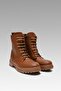 Women's Tan Letters Leather Boots 4cm Byndltt01 - 6