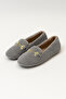 Women's Gray Buckle Plush Home Slippers Byndvt03 - 7