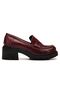 K-706 Burgundy Wrinkled Patent Leather High-Sole Loafer Shoes - 4