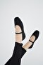 Women's Black Suede Casual Elastic Low Heeled Comfortable Ballerinas Byndmrj01 - 4