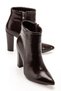 Vrt-4801 Brown Wrinkled Patent Leather High Thick Heeled Zippered Women's Boots - 5
