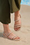 Women's Dark Beige Rome Double Strap Puff Sandals 2cm Byndrsl01 - 3