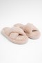 Women's Powder Faux Fur House Slippers with Cross Straps BYNDCAP01 - 7