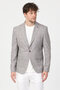Meriva Men's Mustard Linen Look Spring-Summer Slim Fit Plaid Sports Blazer Jacket