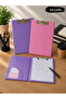 Lilac and Pink A4 Covered Secretary Set (Pack of 2) |   Durable Pvc Coating, Metal Latch, Interior Pocket - 4