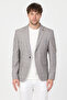 Meriva Men's Mustard Linen Look Spring-Summer Slim Fit Plaid Sports Blazer Jacket - 6