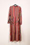 Red Striped Tiered Casual Dress - 2