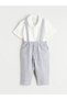 Lcw Baby Ecru Polo Collar Baby Boy T-Shirt and Suspender Pants 2-Piece Set - 2