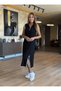 Lunch Lifestyle Women's Zippered Polo Collar Ribbed Double Slit Midi Length Sleeveless Knitted Dress - 3