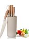 Kitchen Knife Set, Retrosohoo 6-Pieces Khaki Sharp Knife Block Sets for Kitchen