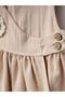 V-Neck Double-Breasted Tie-Up Floral Embroidered Bohemian Baby Dress - 4