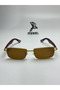 Jacarty Wooden Handle Gold Detailed Metal Frame Organic Glass Sunglasses Uv400 Protection Gift - 4