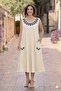 Alaçatı Embroidered Linen Dress