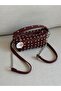Women's Micro Hand and Shoulder Bag Silver Trok Detailed Chain Stylish Evening Bag En18 Size10 - 2
