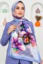 Women's Blue Orchid Patterned Soft Shawl - 2