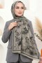 Women's Mink Shawl Patterned Bamboo Crush Shawl - 2