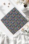 Women's Green Blue Floral Patterned Stitched Writing - 2