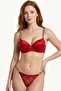Burgundy Stone Detailed Lace Supported Bra Set - 2