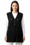 Women's Black Buttoned Pocketed Knitwear Mother's Vest
