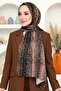 شال نسائي ناعم من القطن العضوي بنقشة الغزال البني