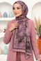 Women's Pink Shawl with Patterned Bamboo Crush Design