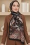 Women's Brown Leopard Patterned Bamboo Crush Shawl - 2