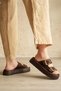 Women's Brown Daily Slippers Tr19My02C - 3