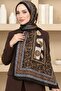 Women's Brown Baroque Patterned Organic Cotton Soft Shawl